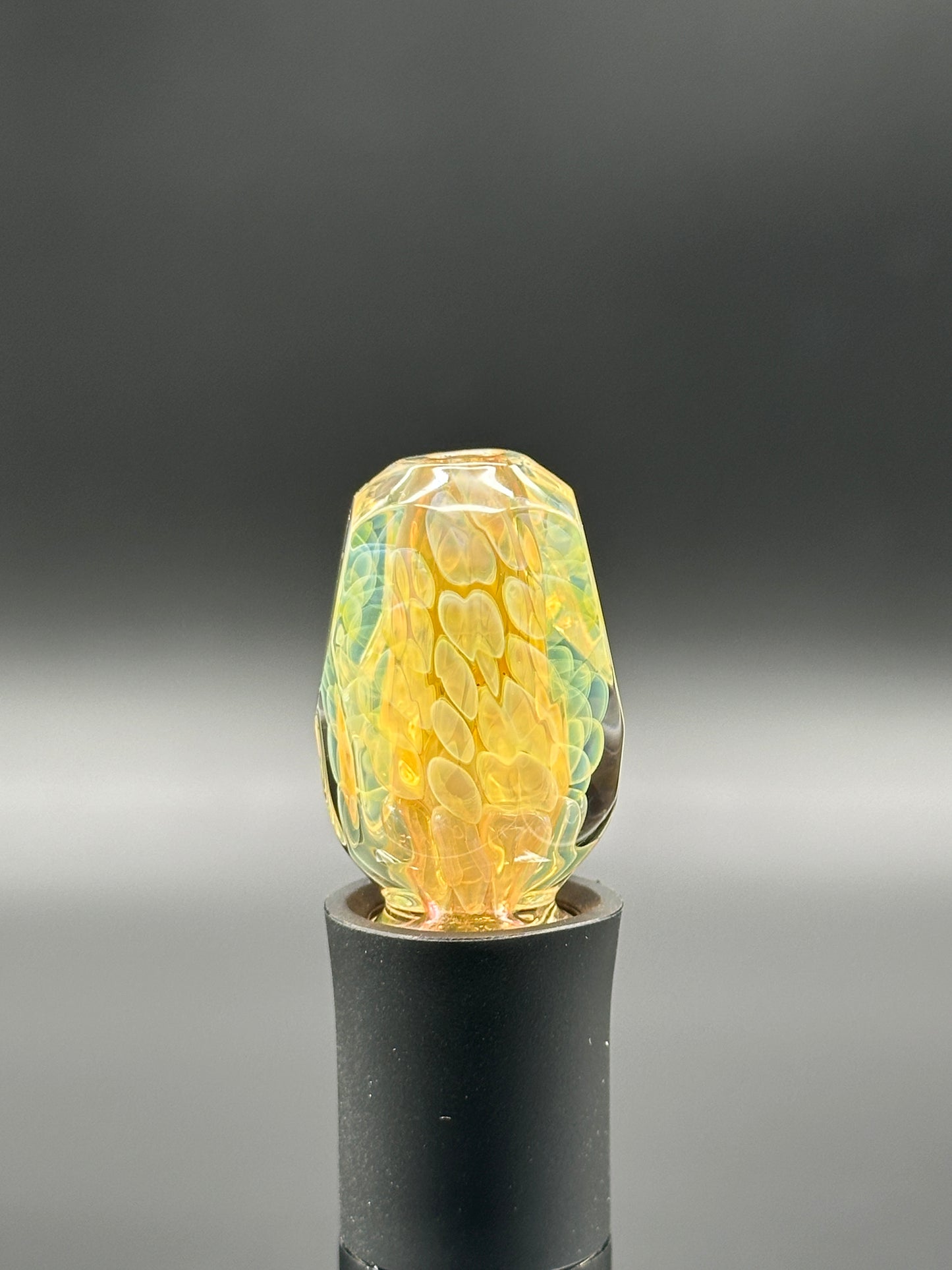 GREEN FOREST GLASS FACETED PIVOT TOP