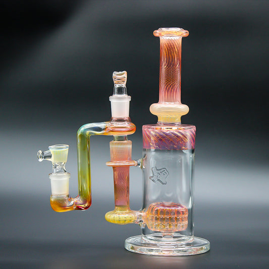 TEXAS HOT GLASS GOLD FUMED BARREL PERC