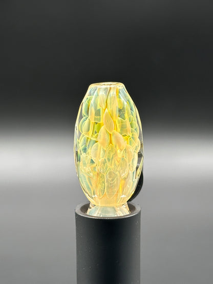 GREEN FOREST GLASS FACETED PIVOT TOP