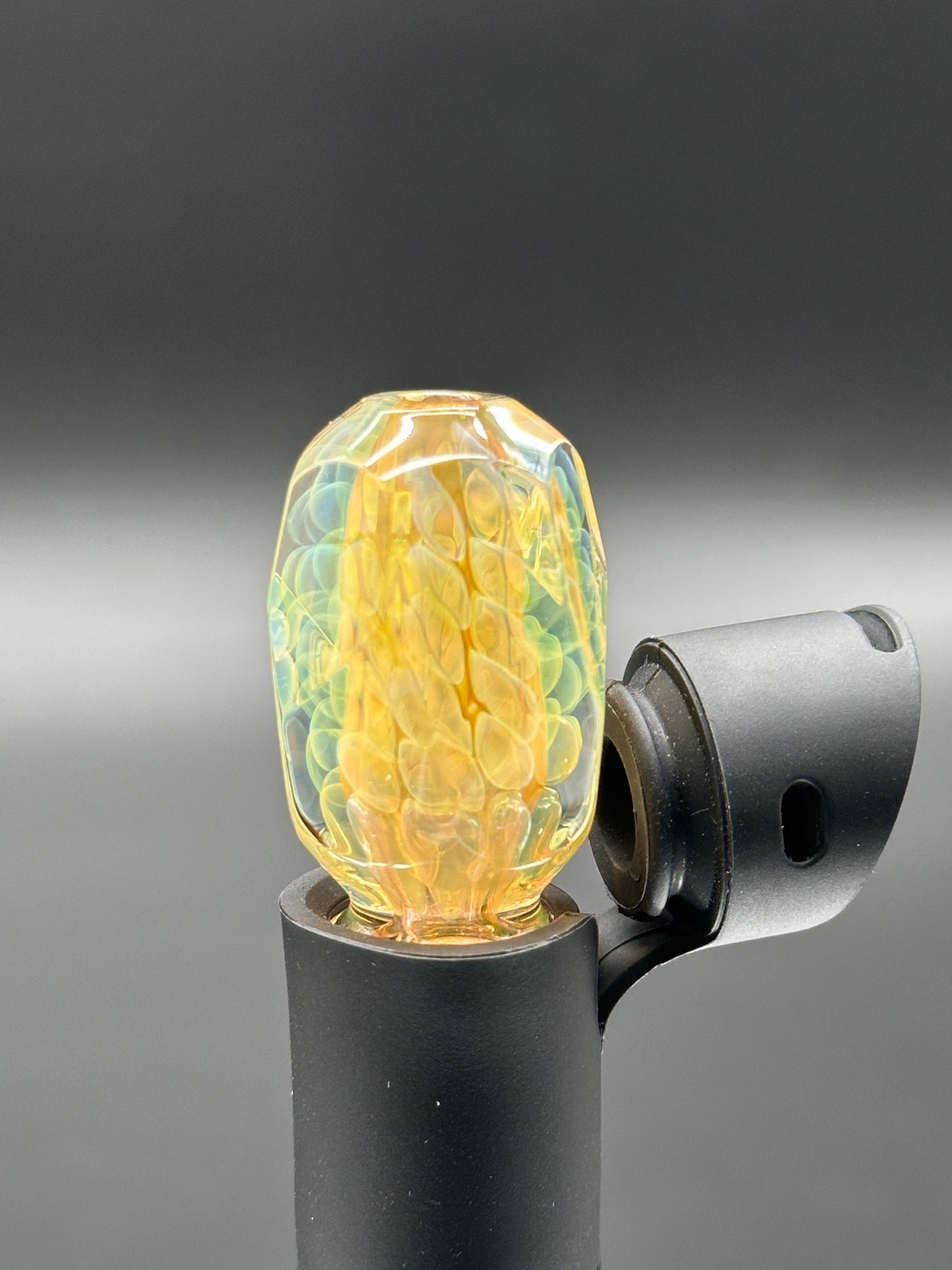 GREEN FOREST GLASS FACETED PIVOT TOP