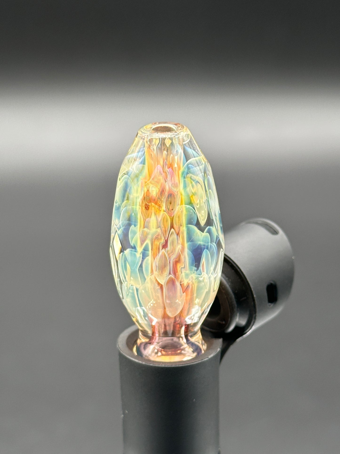 GREEN FOREST GLASS FACETED PIVOT TOP