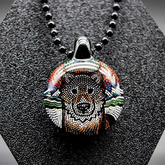 JH GLASS WOLF PENDY