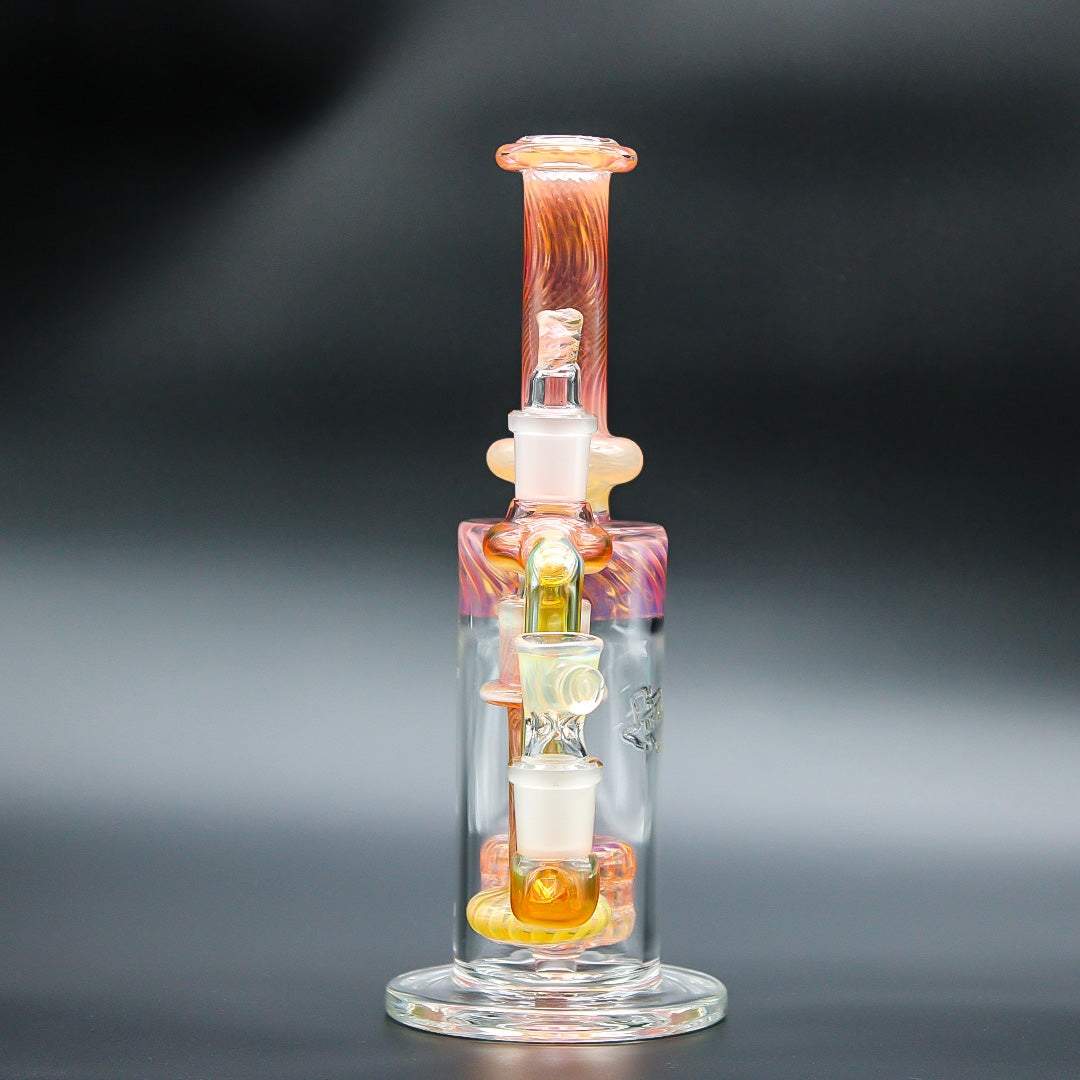 TEXAS HOT GLASS GOLD FUMED BARREL PERC