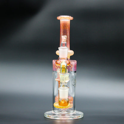 TEXAS HOT GLASS GOLD FUMED BARREL PERC